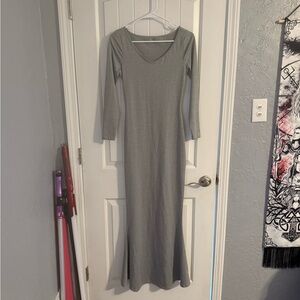 Elegant Gray Maxi Dress